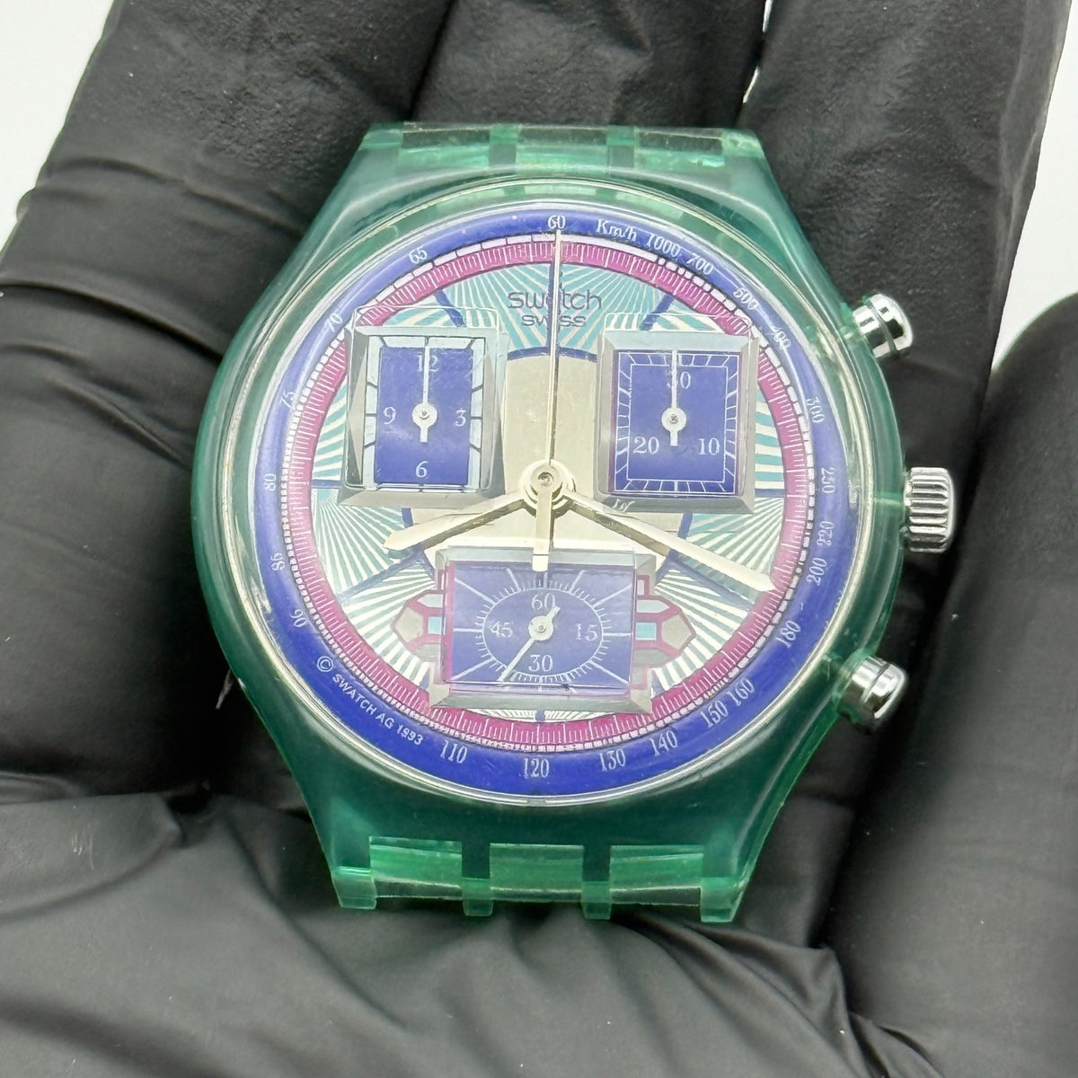 Vintage Swatch Chrono Watch SCN112 Echodeco 1994 ETA Quartz Swiss 39mm Parts