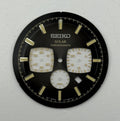 Seiko V175-0ED8 Watch Dial - Solar Chronograph Black - For Spare Parts 36.9mm
