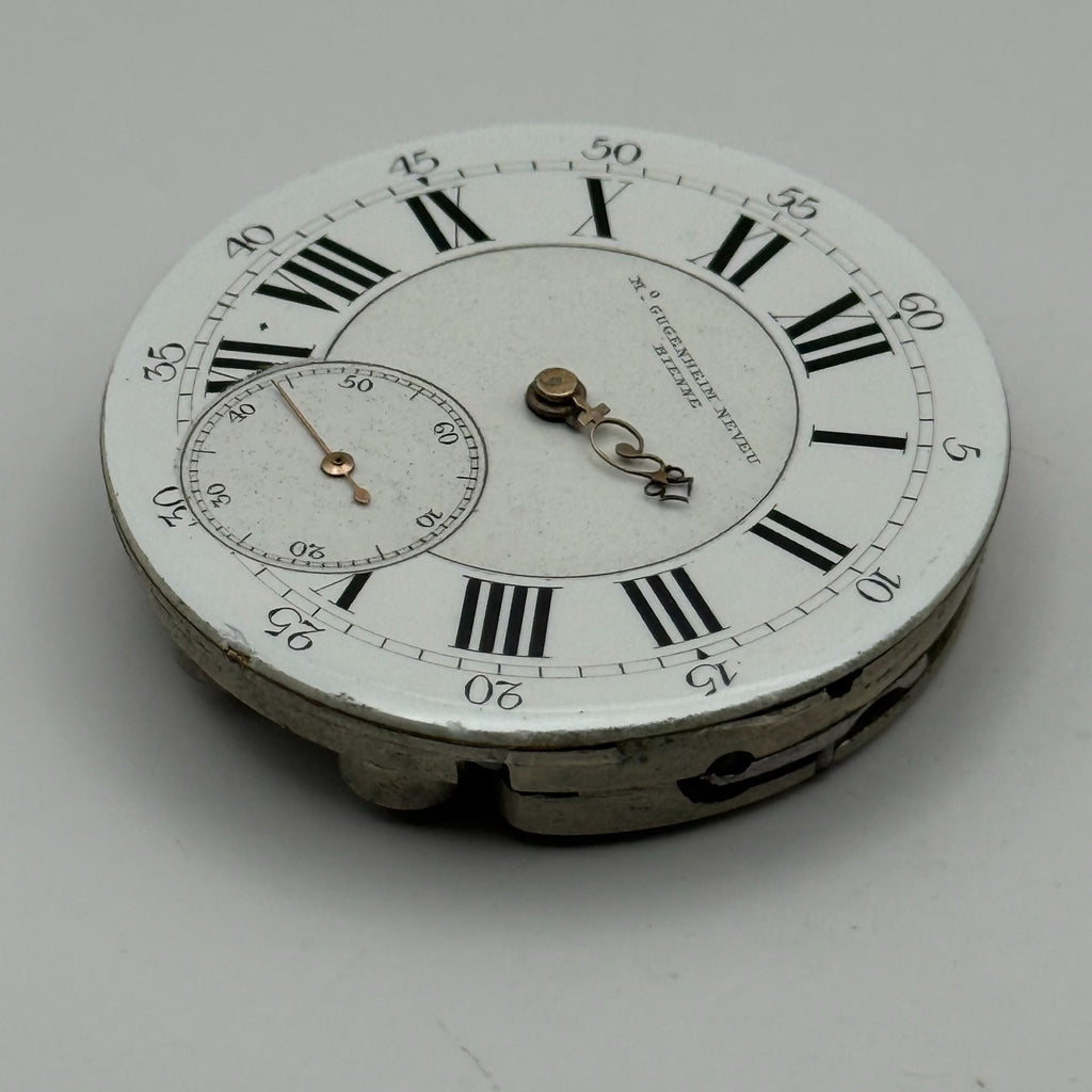 Max Gugenheim Neveu Pocket Watch Movement High Grade Antique Hunter Parts 41.2mm