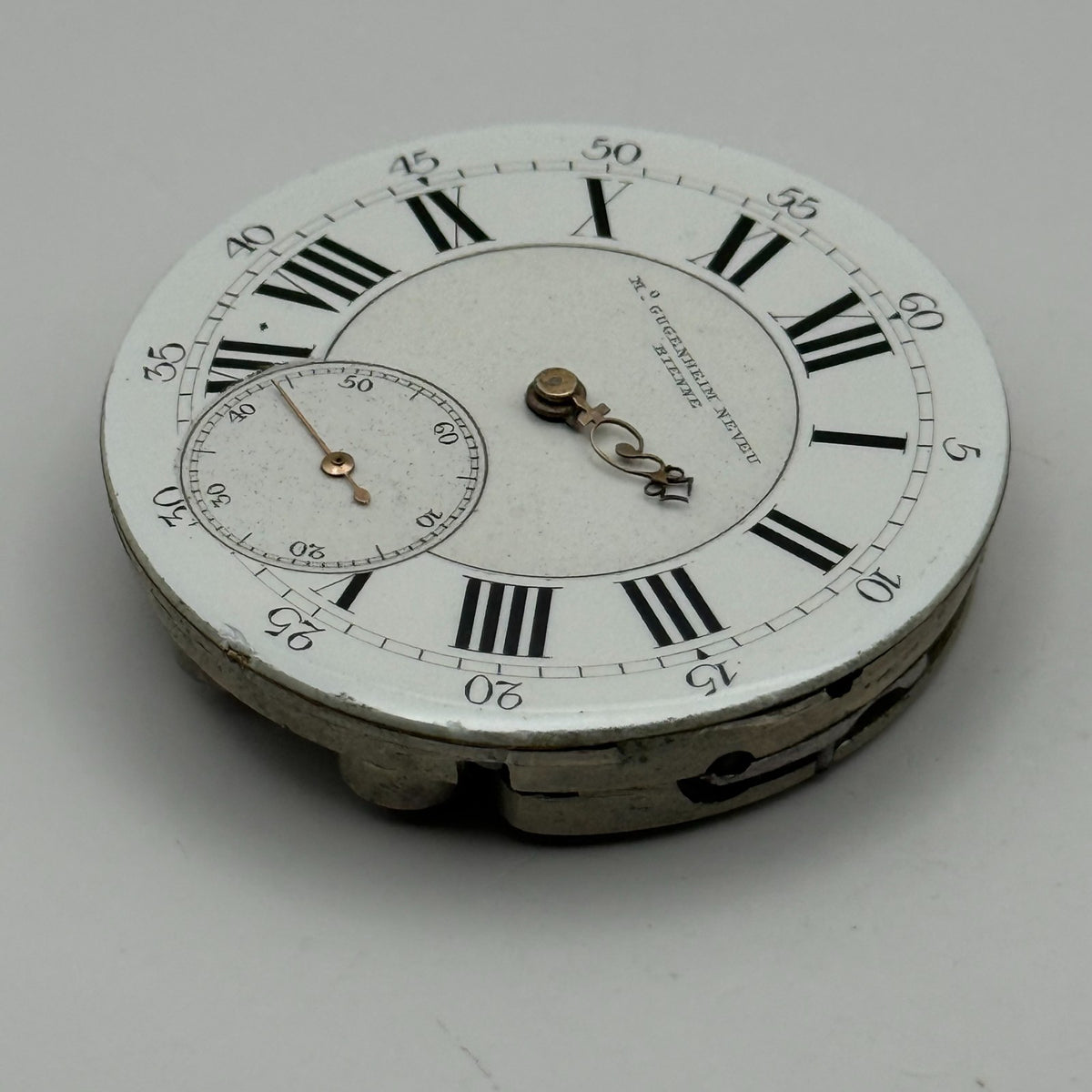 Max Gugenheim Neveu Pocket Watch Movement High Grade Antique Hunter Parts 41.2mm