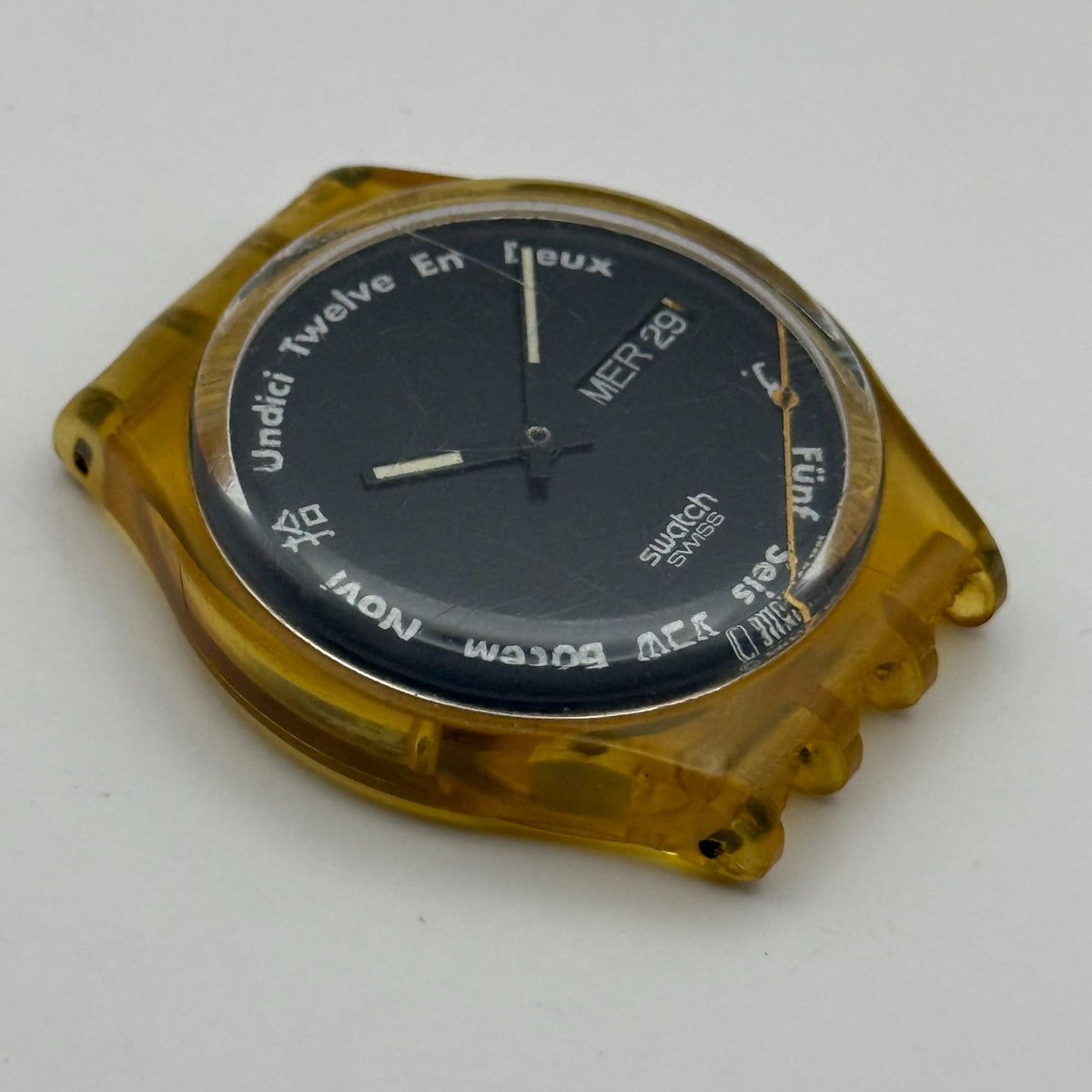 Vintage Swatch Gent Watch GK703 Gutenberg 1991 Date Dial ETA Quartz 33mm Parts 
