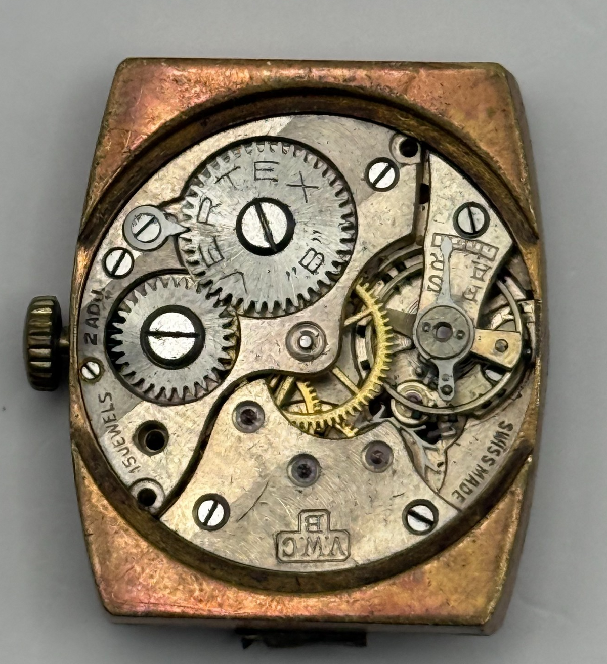 Vertex “B” Watch Movement - VWC B 15 Jewels - For Parts / Repair - 26.1mm