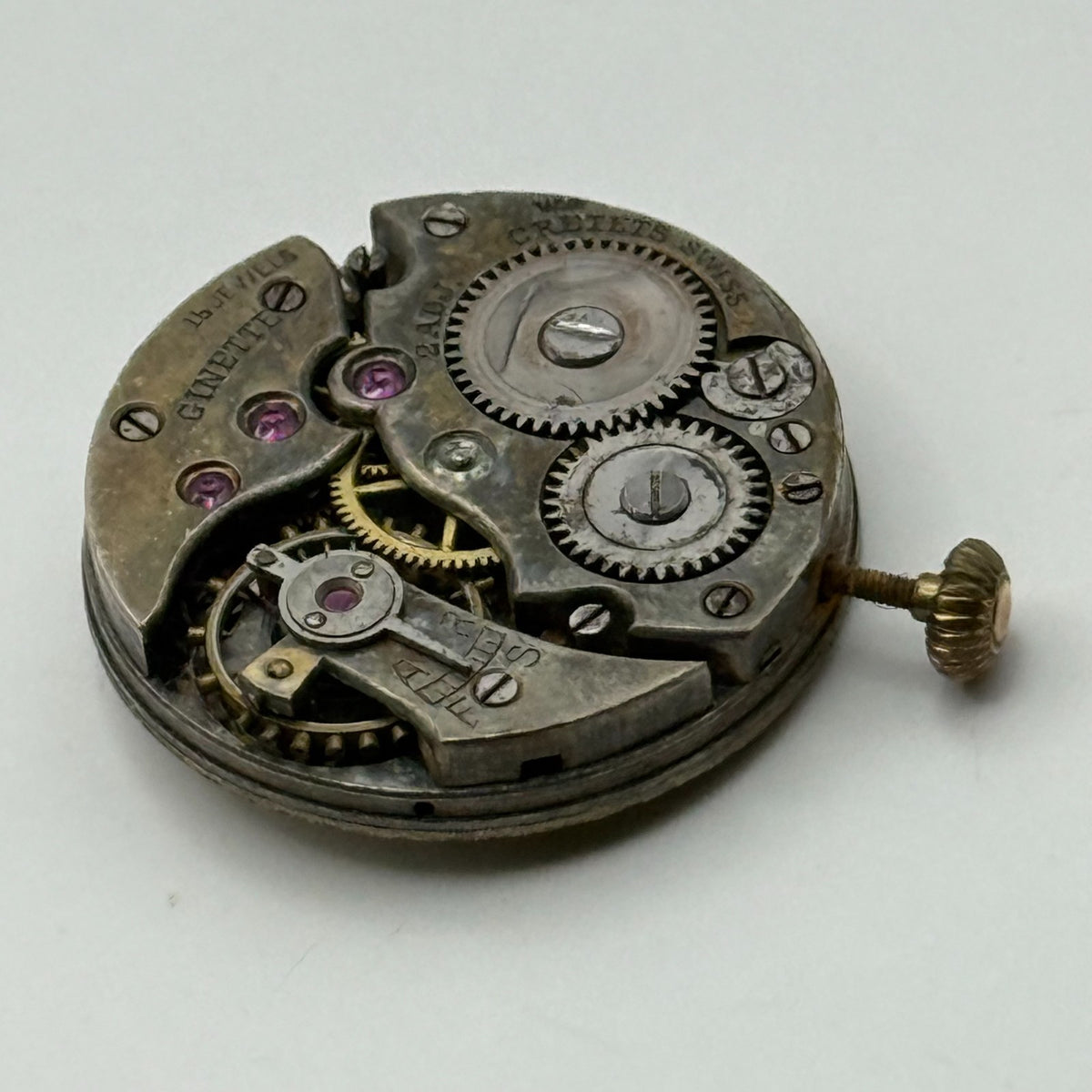 Cretets Watch Movement Ginette Swiss 16 Jewels Manual Wind Parts Repair 21.3mm