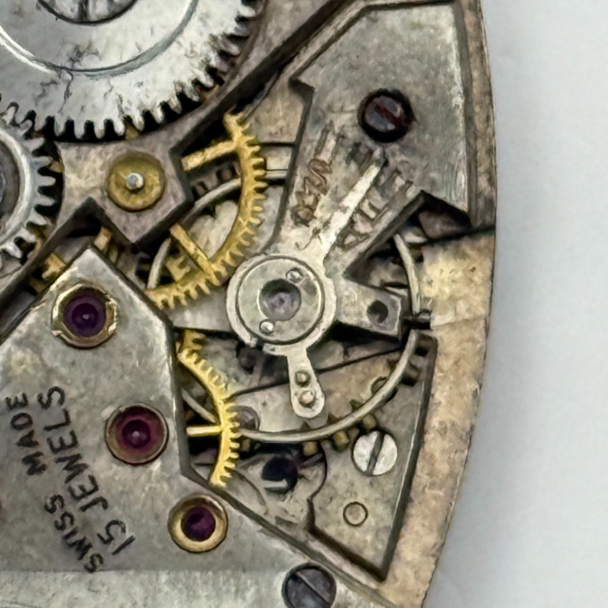 Record 114 Watch Movement Swiss 15 Jewels Manual Wind Parts Repair 20.1mm