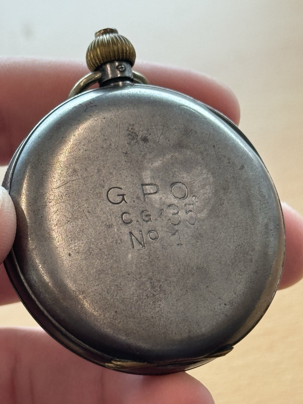 Centre Seconds Chronograph Pocket Watch For Post Office Antique GPO C.G 35 No 1