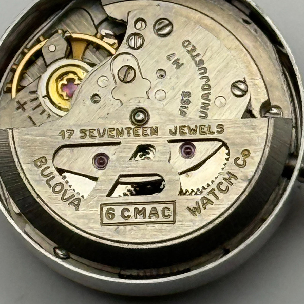 Bulova 6CMAC Watch Movement Running 17 Jewels Swiss Automatic Parts 16.4mm