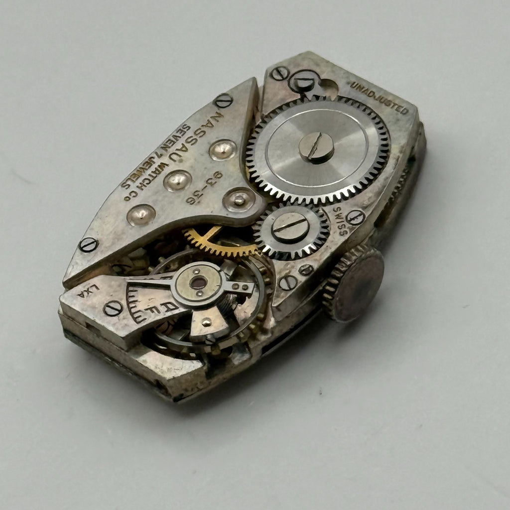Nassau 93-36 Watch Movement 7 Jewels Swiss Manual Wind Parts Repair 14.3mm