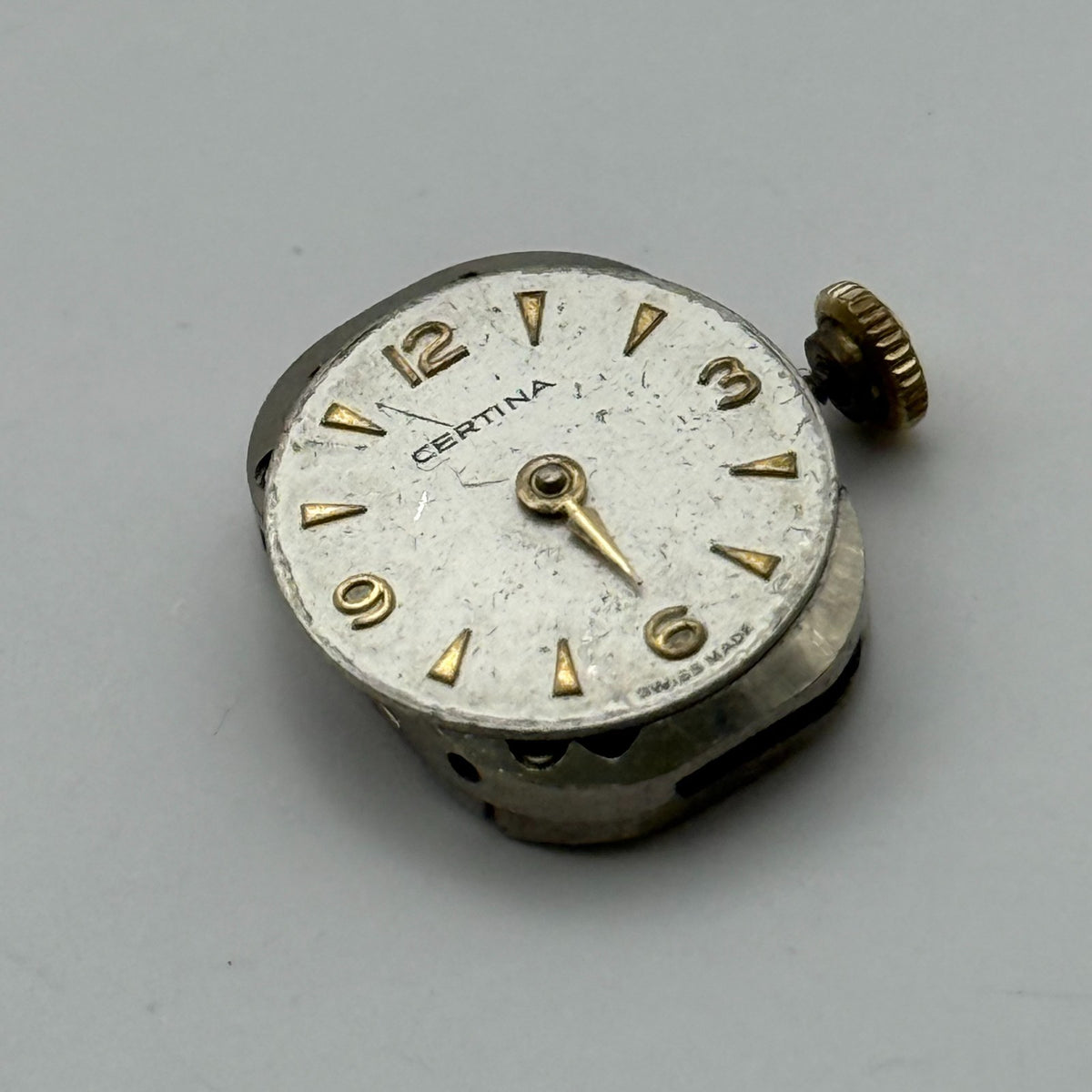 Certina 12-10 Watch Movement Running 17 Jewels Swiss Manual Wind Parts 12.1mm