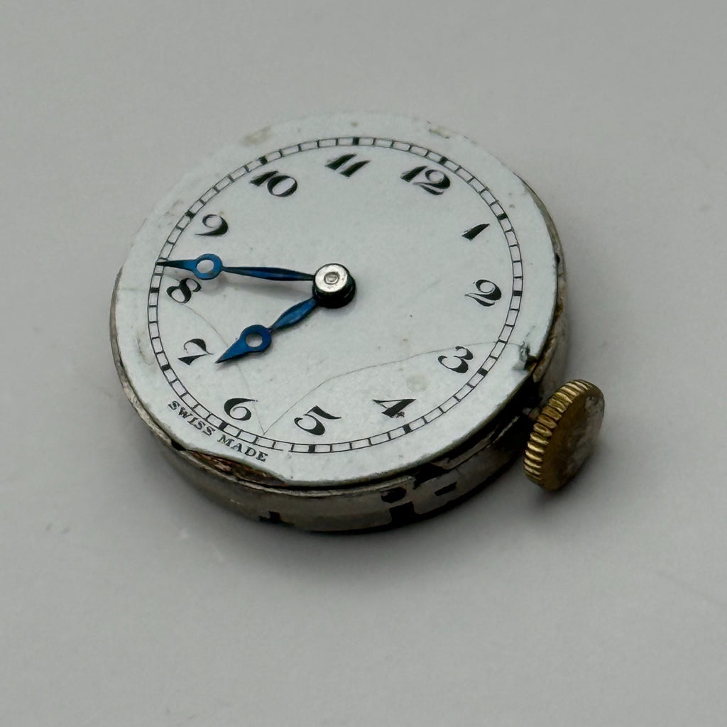 Unidentified Watch Movement Terminus Swiss Incomplete Parts Repair 19.3mm