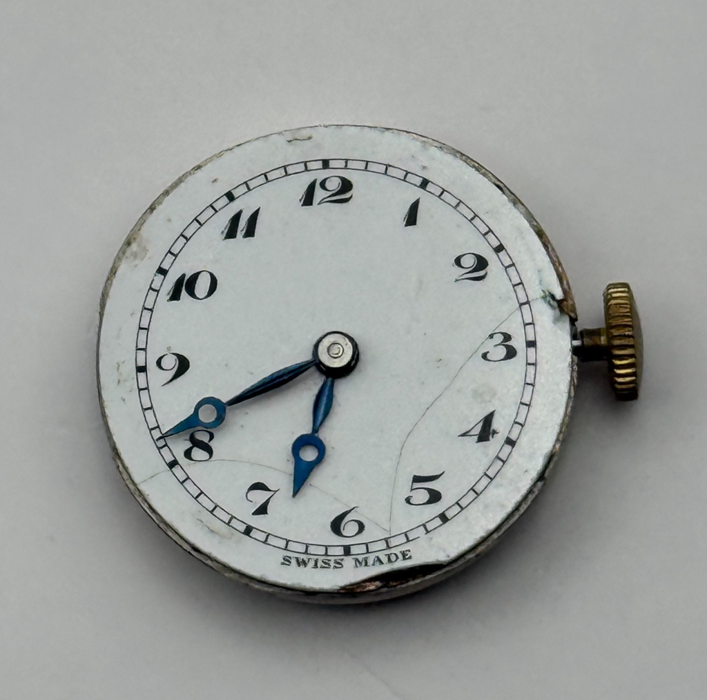 Unidentified Watch Movement Terminus Swiss Incomplete Parts Repair 19.3mm
