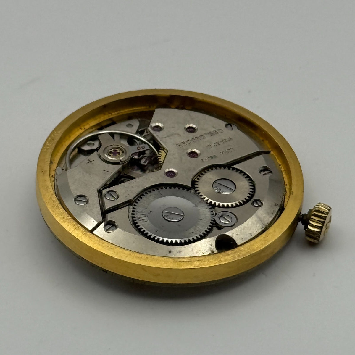 Record 650 Watch Movement - De Luxe 17 Jewels - For Parts / Repair - 29.7mm