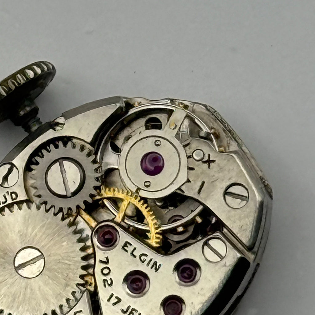 Elgin 702 Watch Movement 17 Jewels American Manual Wind Parts Repair 13.2mm
