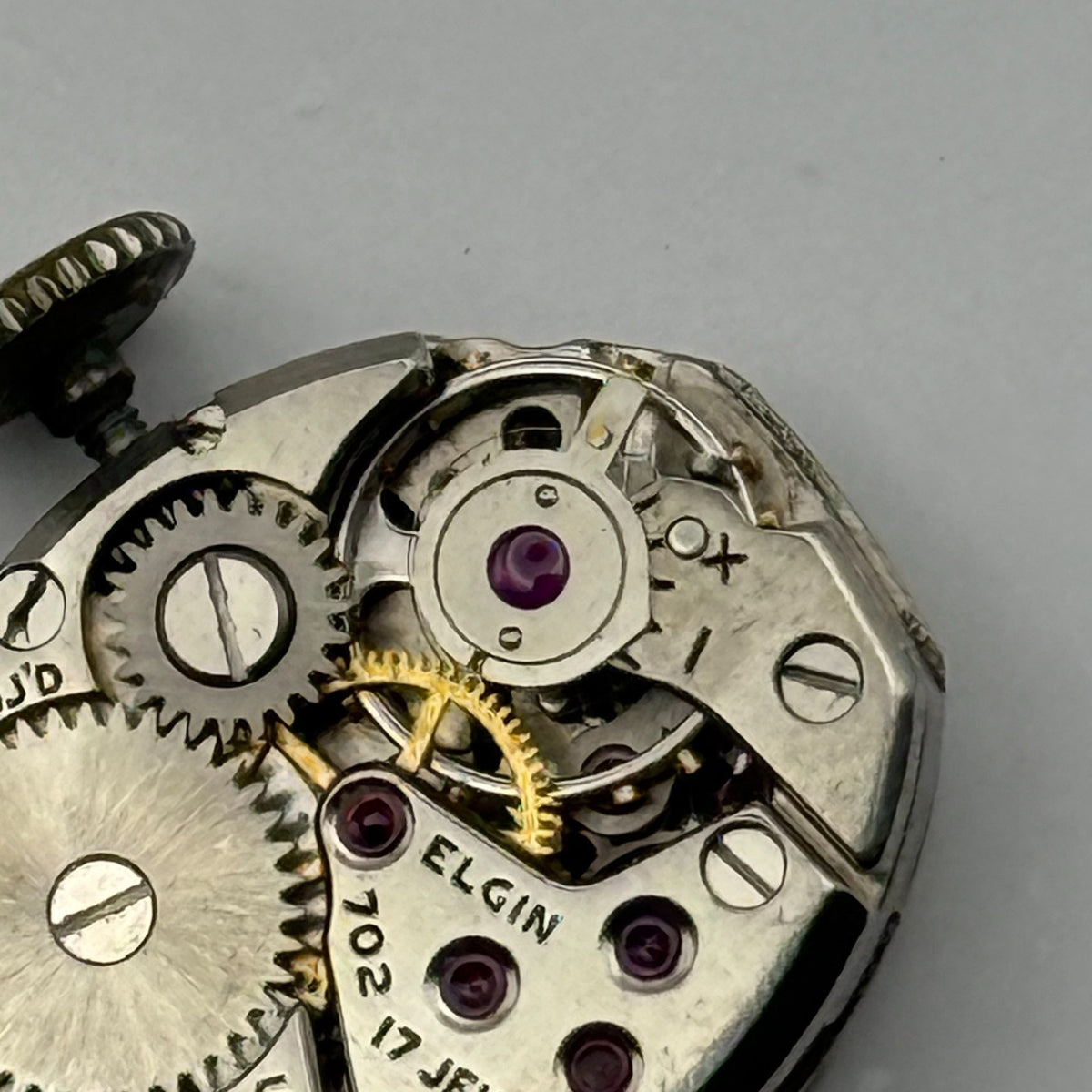 Elgin 702 Watch Movement 17 Jewels American Manual Wind Parts Repair 13.2mm