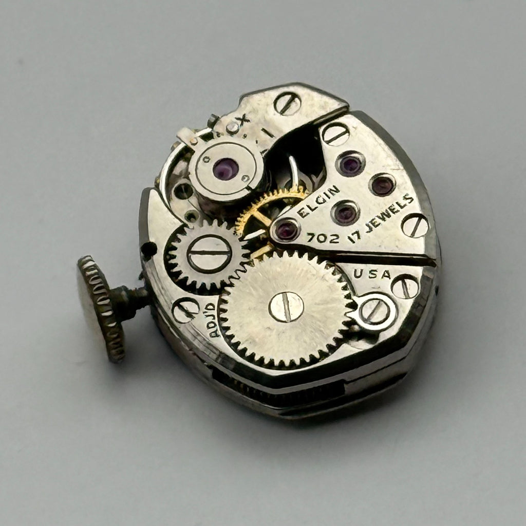 Elgin 702 Watch Movement 17 Jewels American Manual Wind Parts Repair 13.2mm
