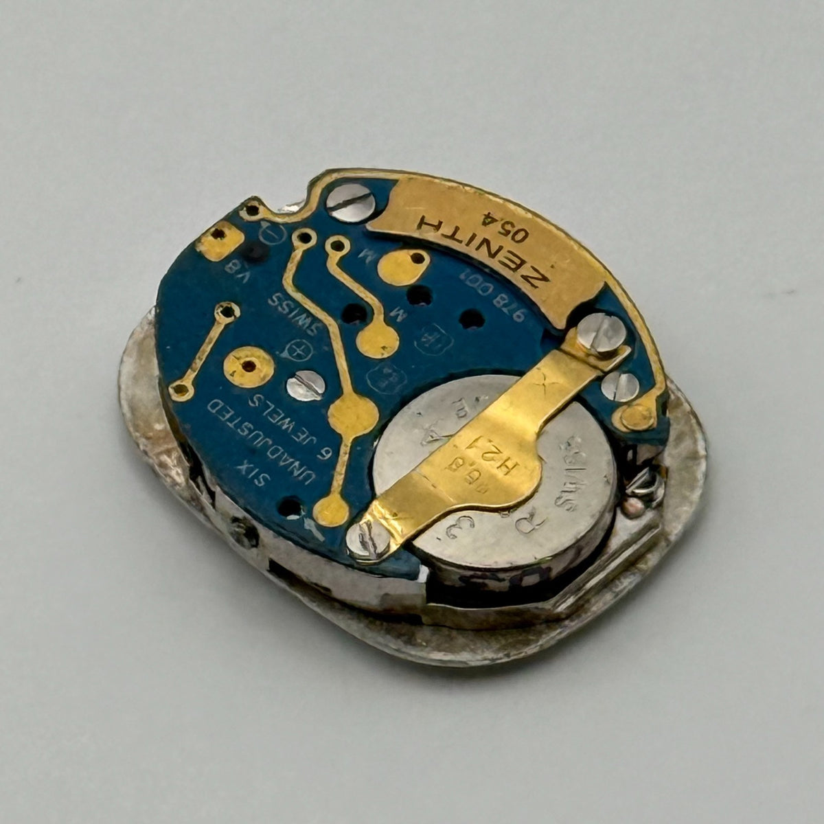 Zenith 05.4 Watch Movement Quartz UNTESTED 6 Jewels Swiss Parts Repair 12.8mm