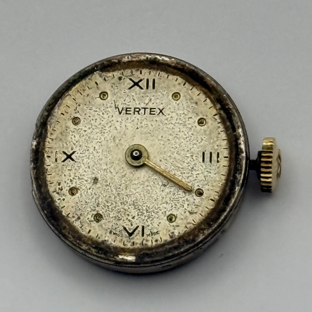 Vertex 42 Watch Movement - VW 15 Jewels - Running - For Parts / Repair - 19.6mm