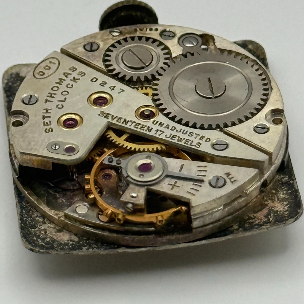 Seth Thomas 001 Watch Movement D247 Running RARE Manual Wind Parts 23.6mm