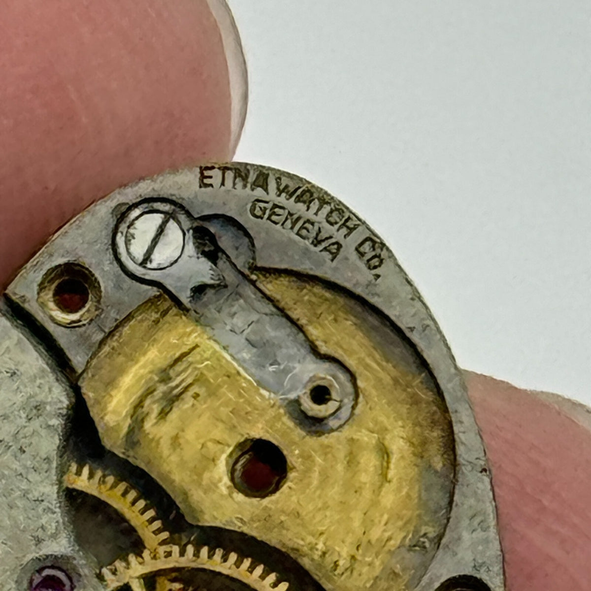 AS 24 Watch Movement A. Schild 24 Etna Incomplete Parts Repair 15.2mm 
