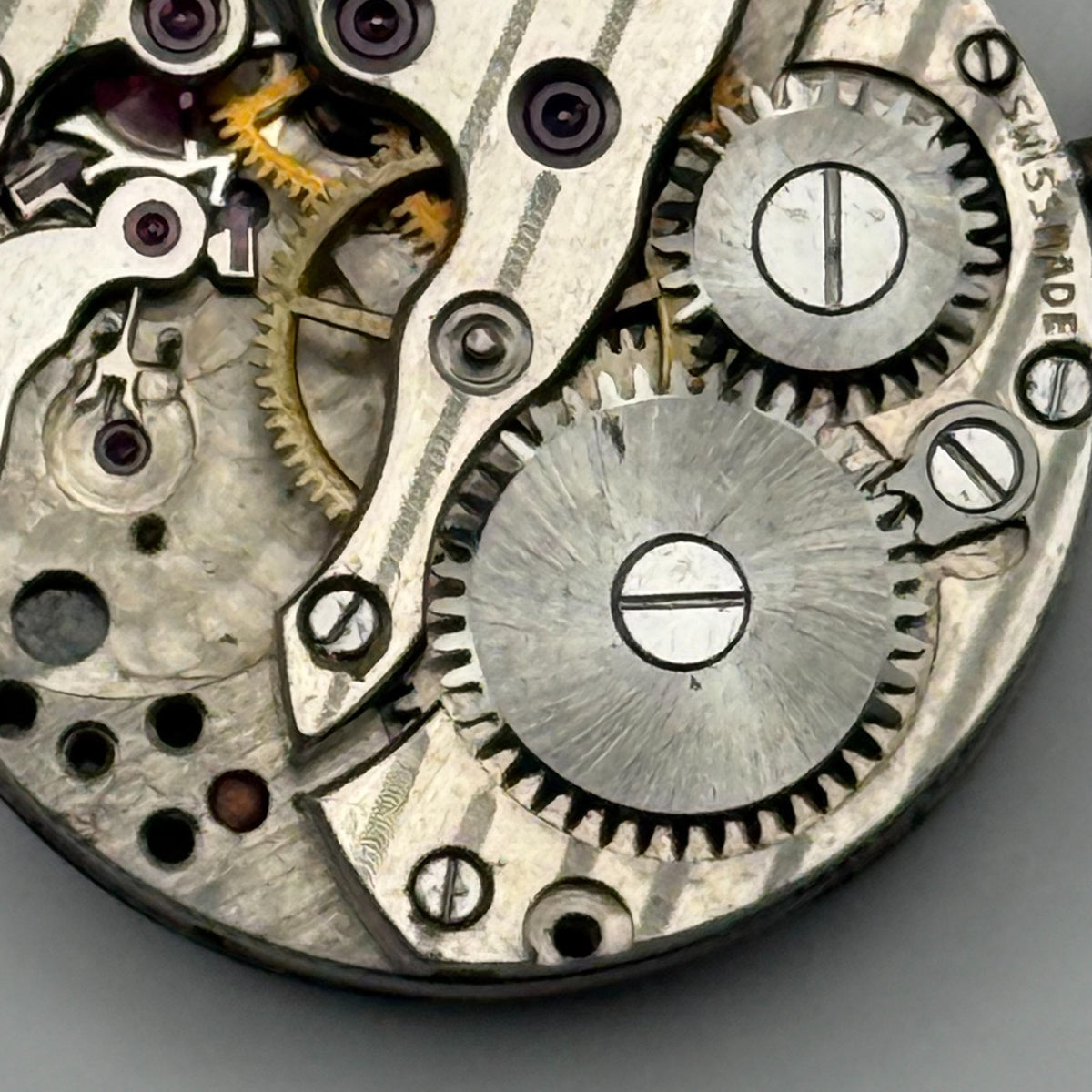 Unidentified Watch Movement Terminus Swiss Incomplete Parts Repair 19.3mm