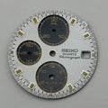 Seiko 7T32-7C68 Watch Dial Chronograph Alarm White Spare Parts Repair 27.4mm