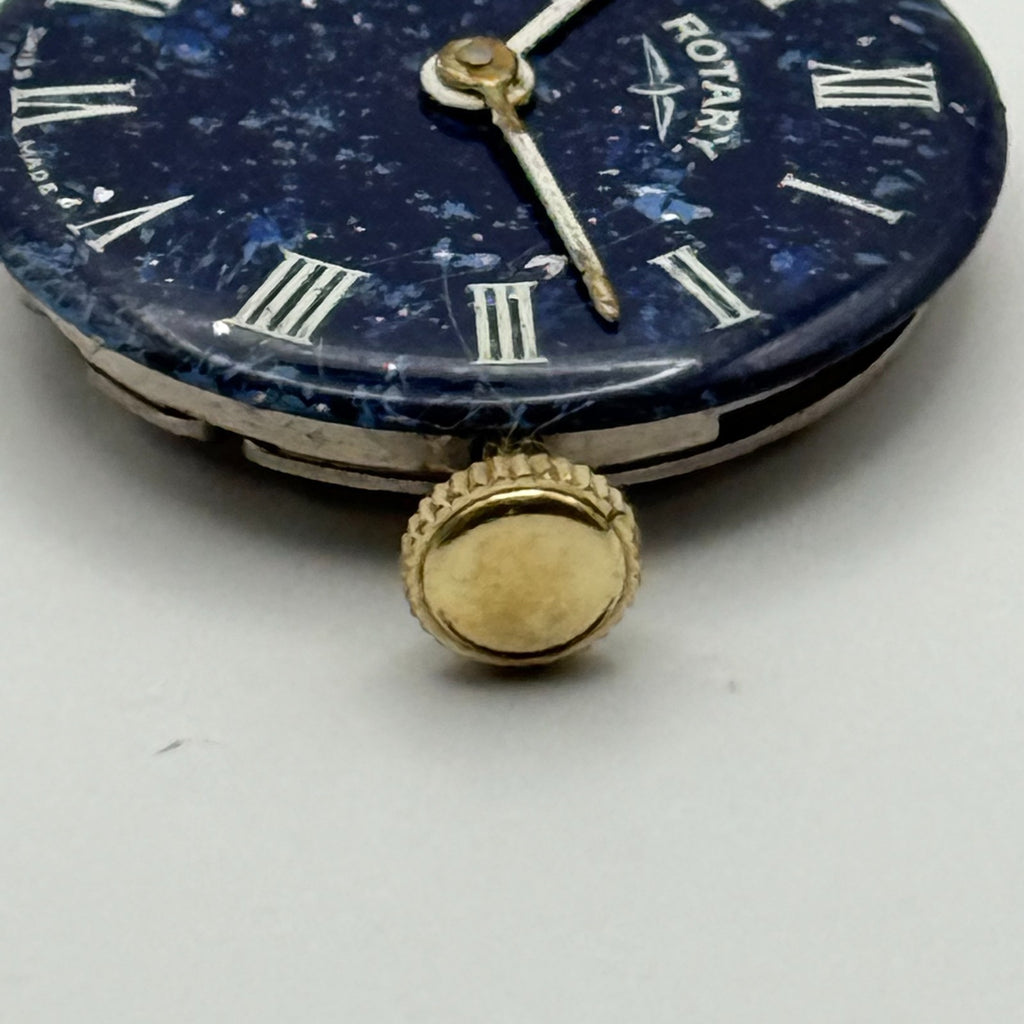 FHF 34-21 Watch Movement - Rotary Blue Dial Ladies 17.2m - For Parts / Repair