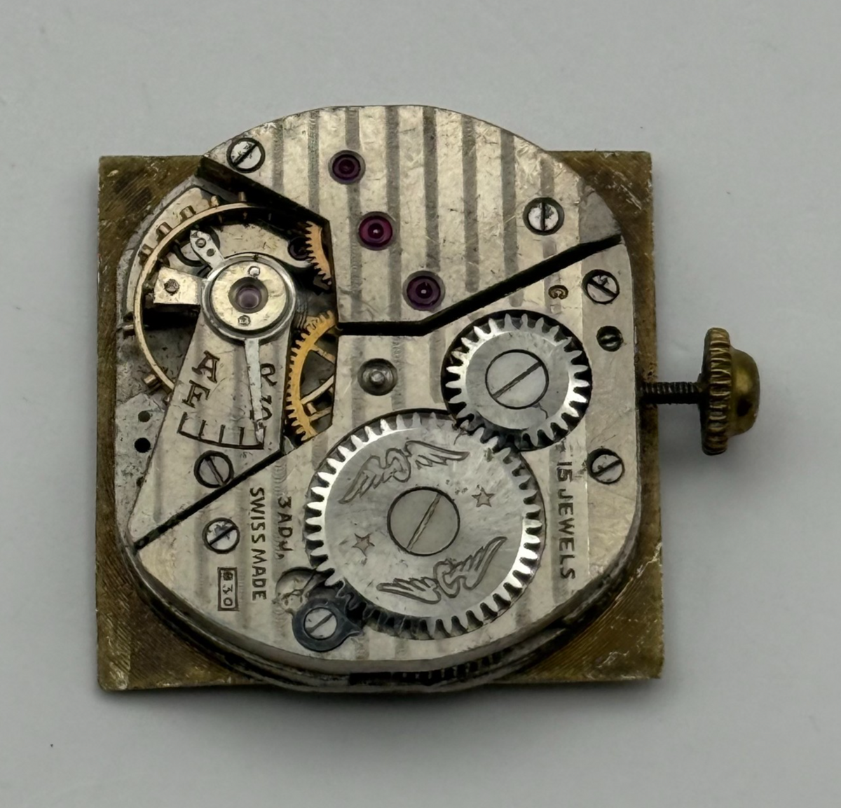 Rotary 830 Watch Movement - 15 Jewels - For Parts / Repair - 20mm