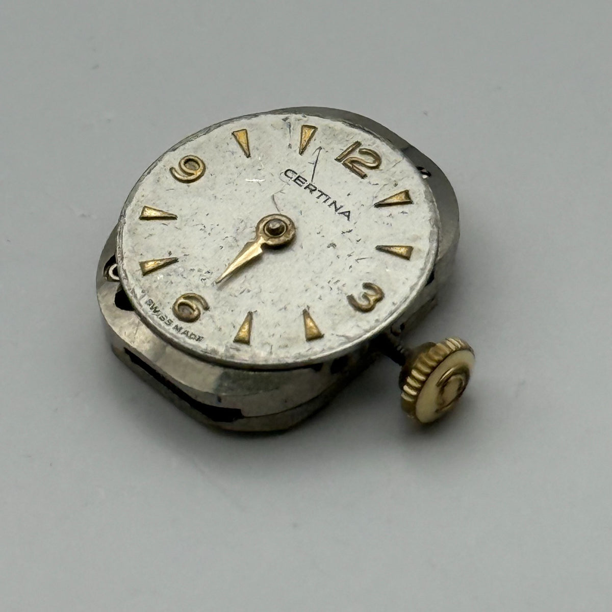 Certina 12-10 Watch Movement Running 17 Jewels Swiss Manual Wind Parts 12.1mm