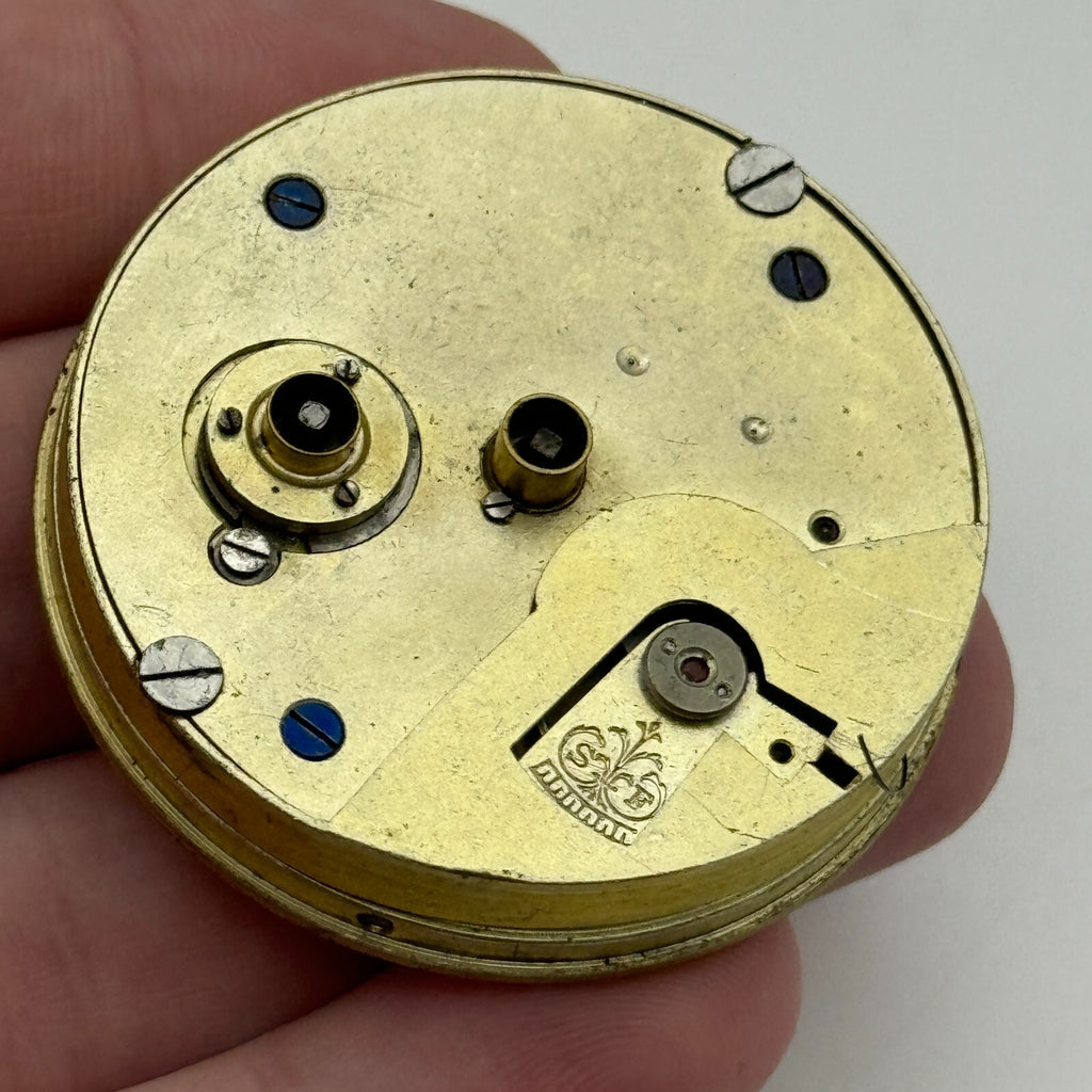 Kay Worcester Antique Key Wound Pocket Watch Movement Dial PARTS REPAIR 44.7mm 