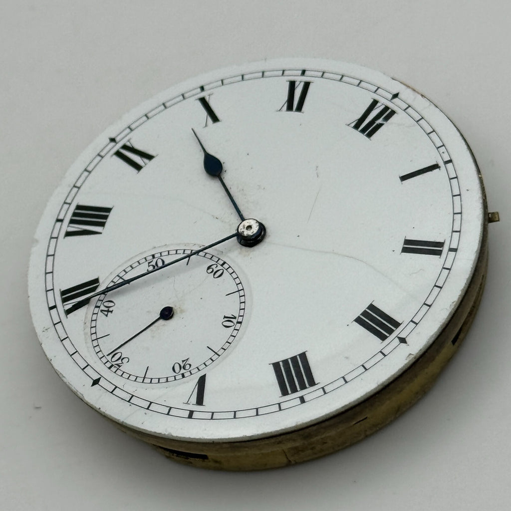 Open Face Unidentified Swiss Pocket Watch Movement Parts Repair Spares 43.2mm
