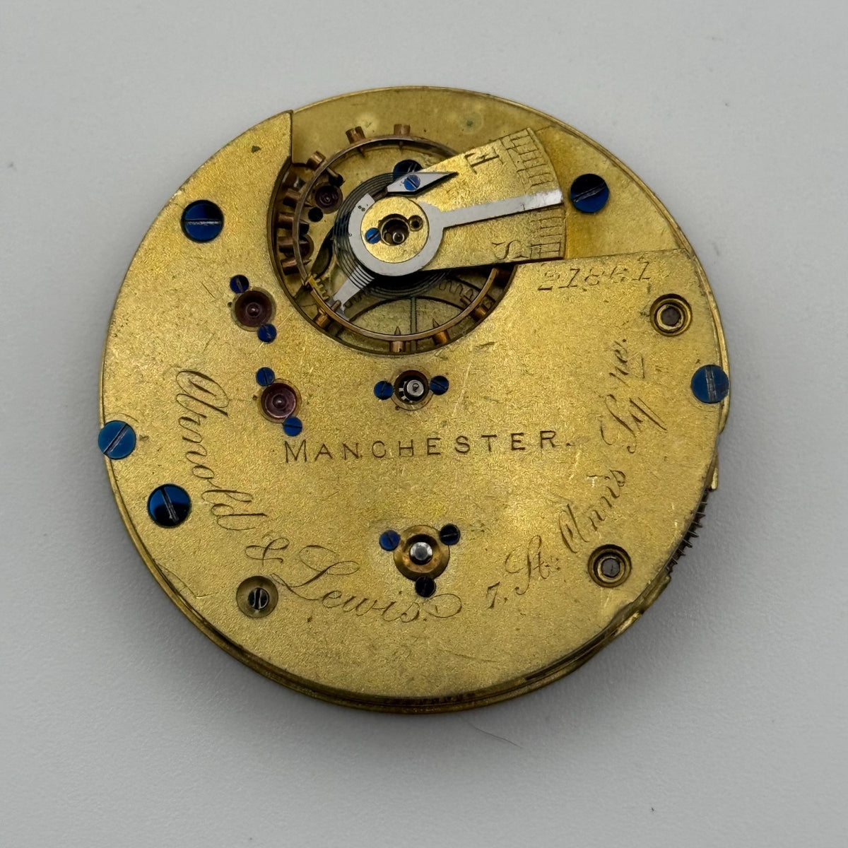 English Lever Pocket Watch Movement - Arnold & Lewis Manchester - Parts / Repair
