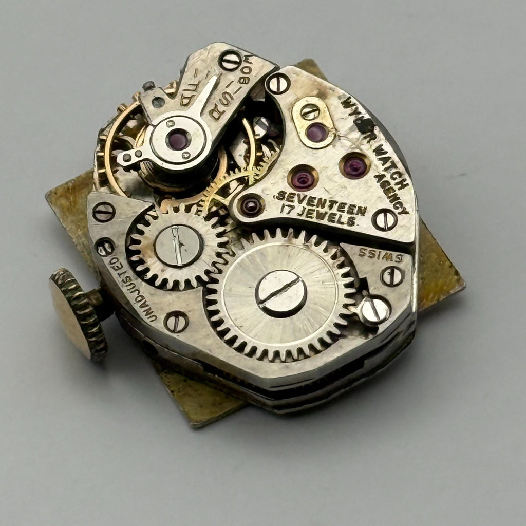 Wyler Incaflex Watch Movement 17 Jewels Swiss Manual Wind Parts Repair 15mm