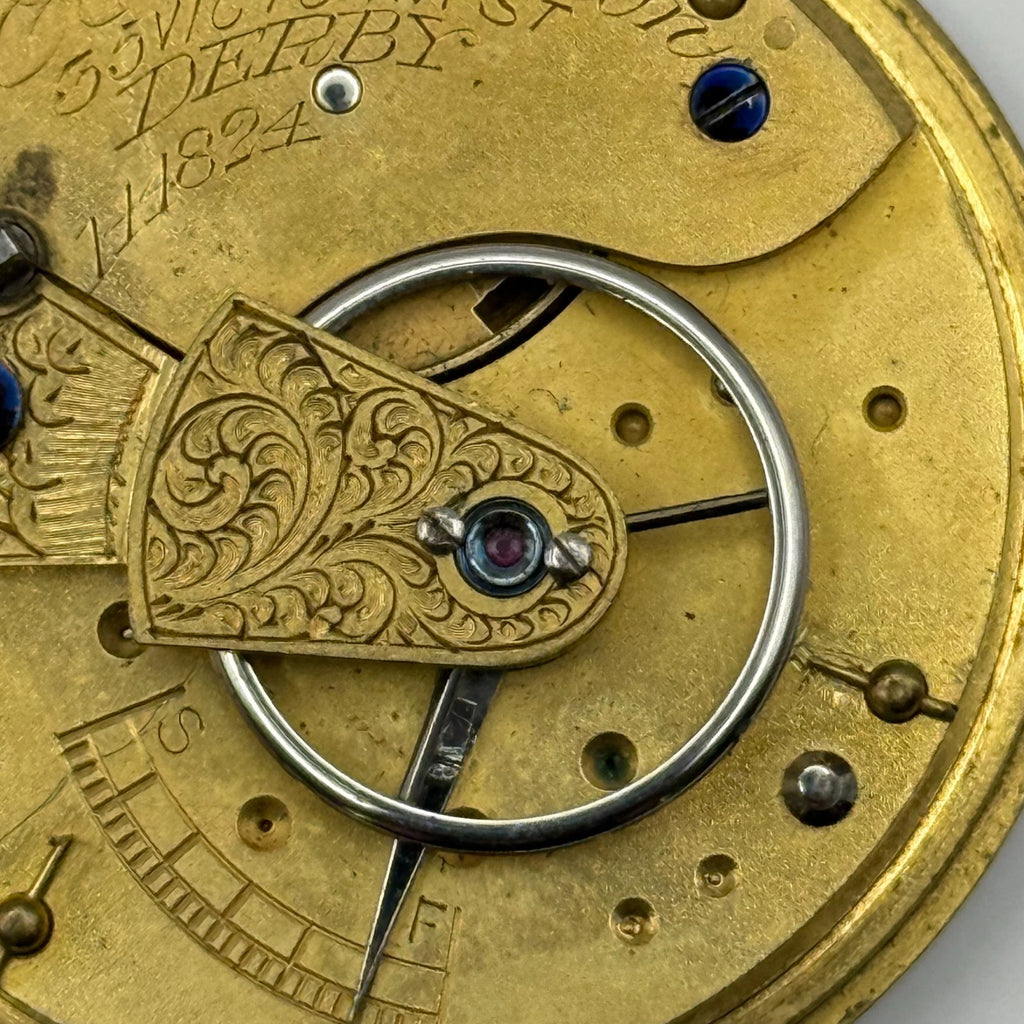 English Lever Pocket Watch Movement - E. Johnson & Son Derby - Parts / Repair