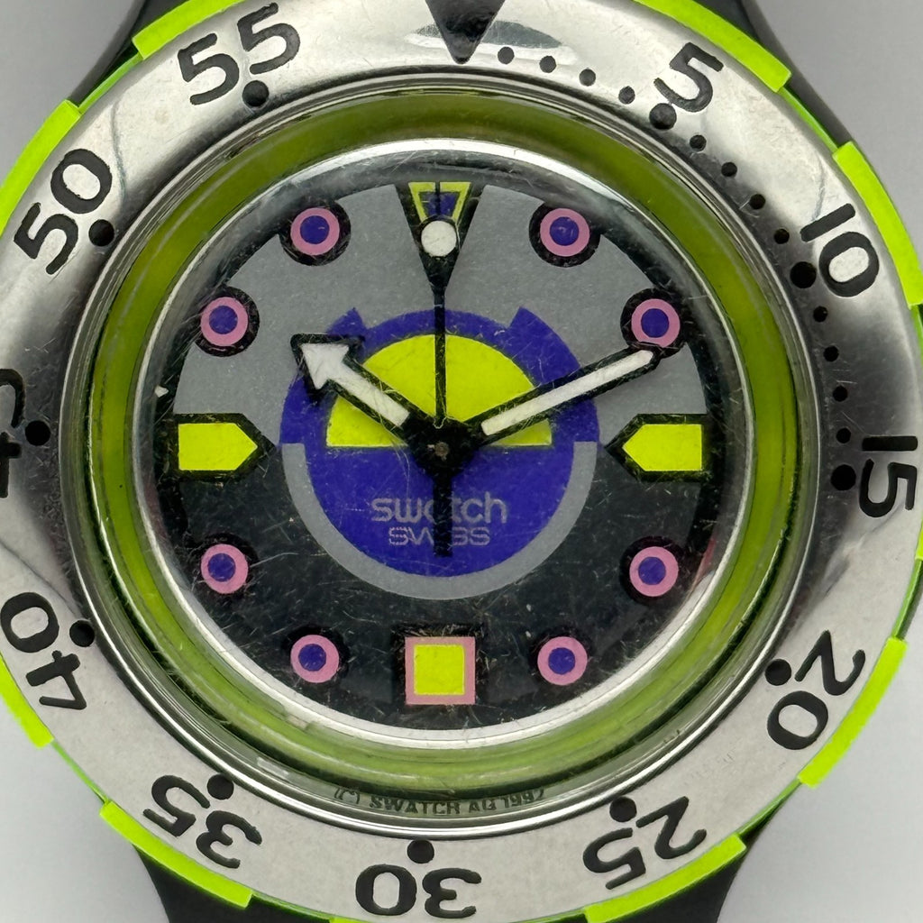 Vintage Swatch Scuba 200 Watch SDB103 Bombola 1992 ETA Quartz Swiss 40mm Parts 