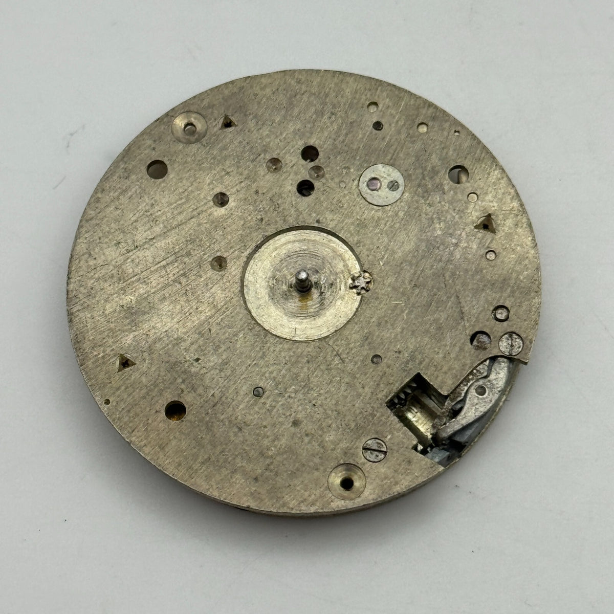 10 Jewels Pocket Watch Movement Unidentified Vintage Parts Repair 41.4mm