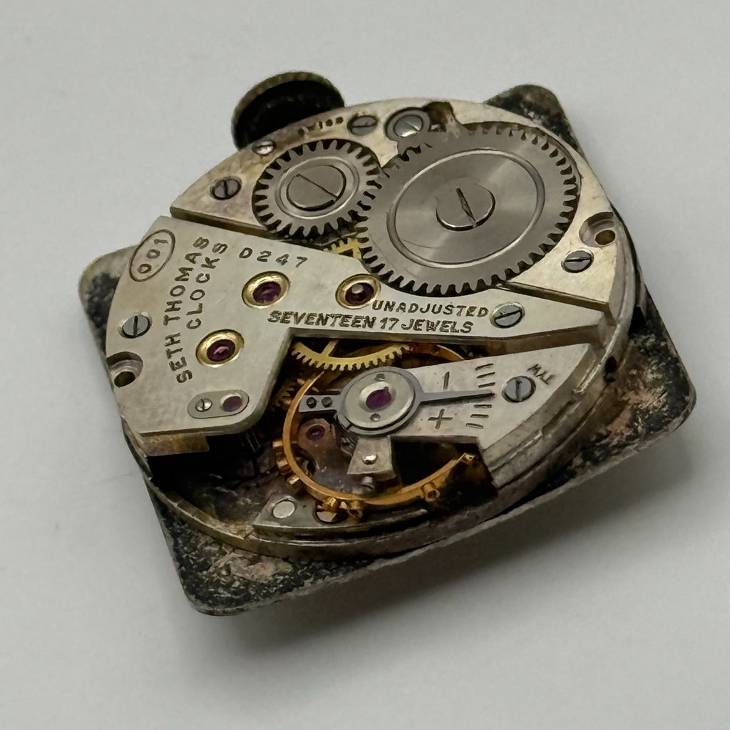 Seth Thomas 001 Watch Movement D247 Running RARE Manual Wind Parts 23.6mm