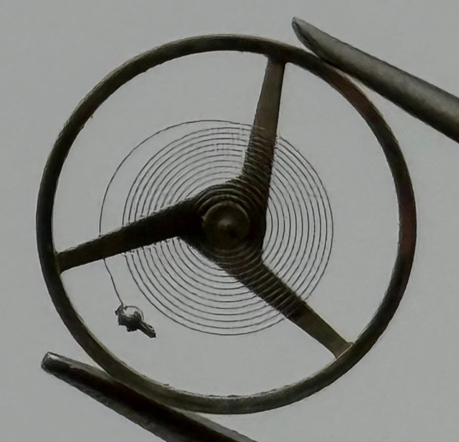 Peseux 7040 Balance Wheel Complete And Spring Renata 1681 M Watch Movement Parts