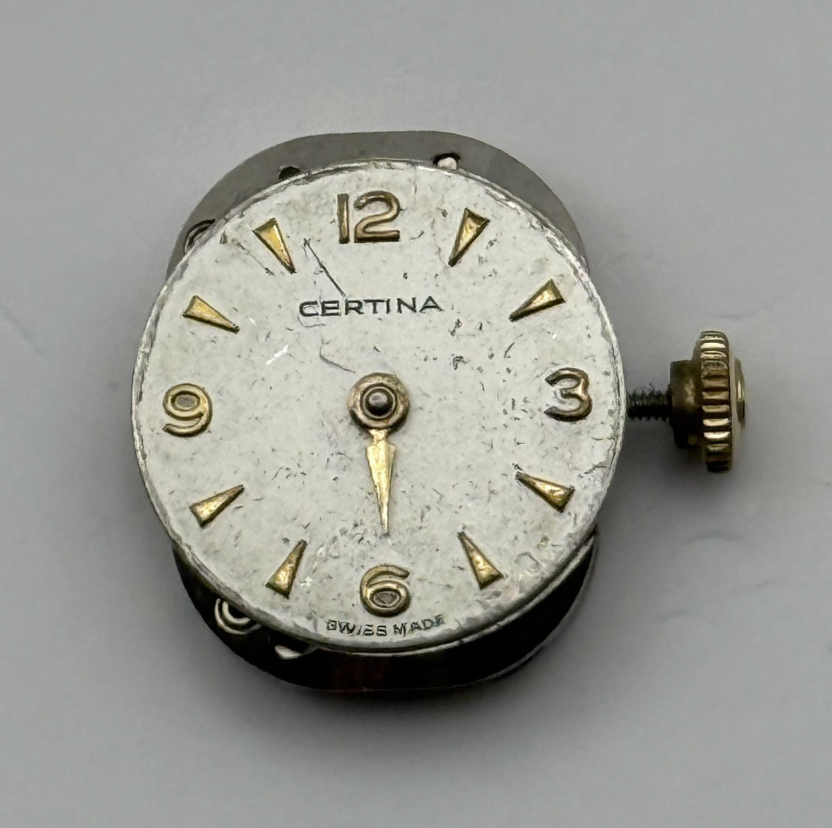 Certina 12-10 Watch Movement Running 17 Jewels Swiss Manual Wind Parts 12.1mm