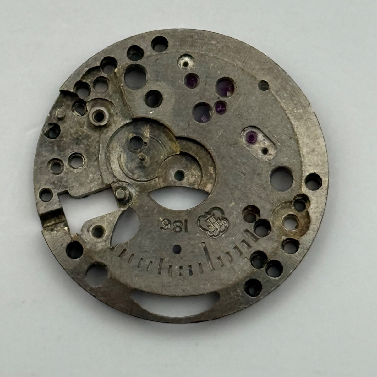 FHF 186 Watch Movement - Main Plate - For Parts / Repair - 23.6mm