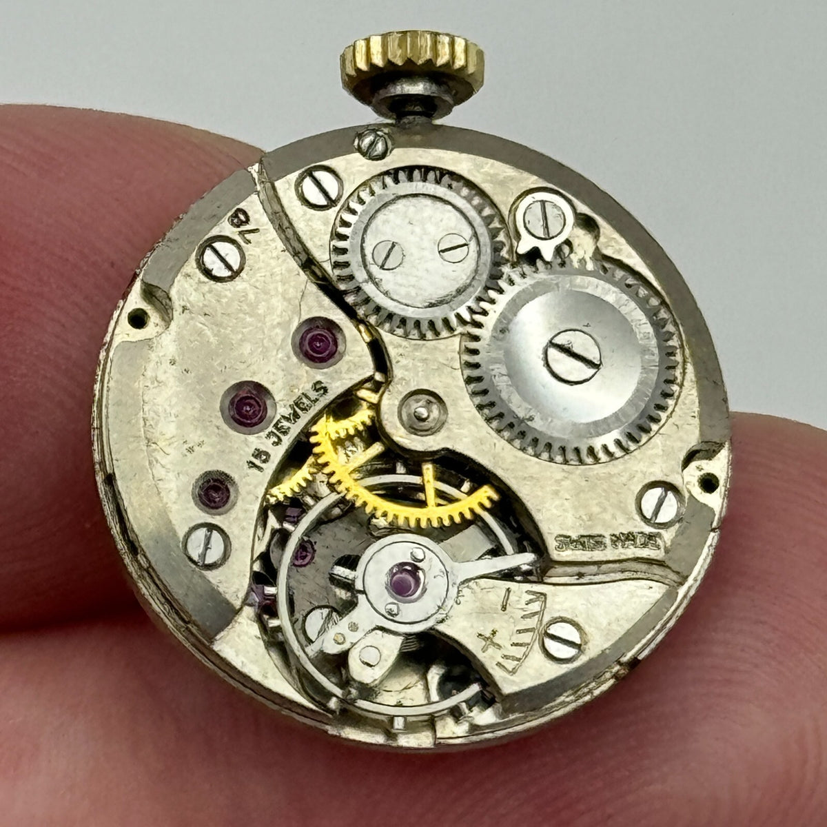 Revue Cal 78 Watch Movement - Roman Numerals - For Parts / Repair - 19.6mm