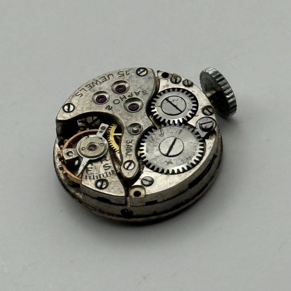 Sapho 2 Watch Movement - 15 Jewels 3 ADJ. - For Parts / Repair - 15.1mm