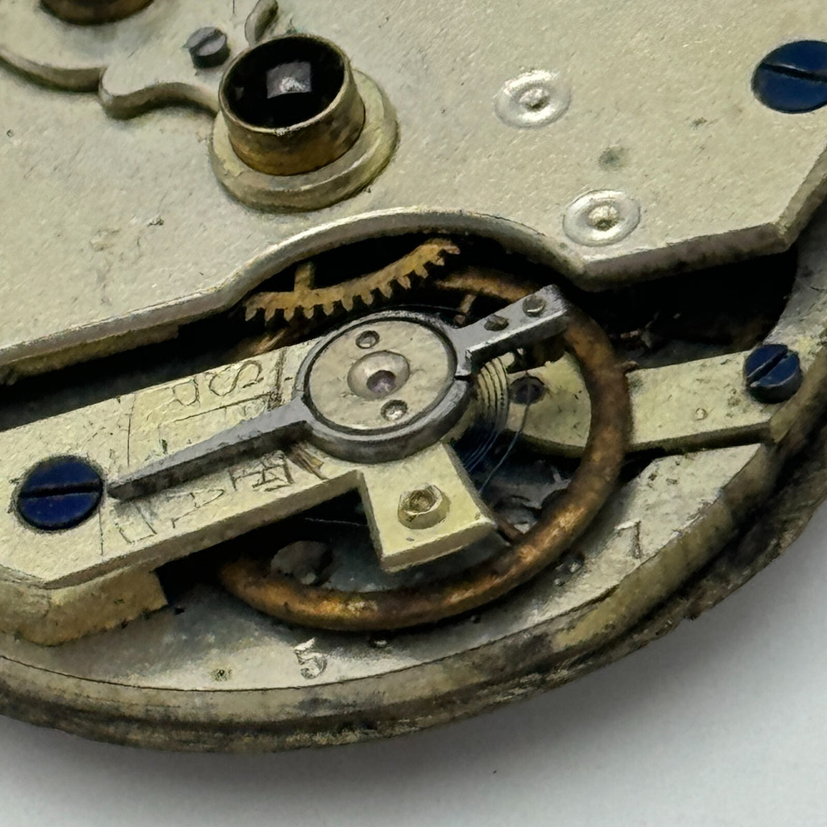 Antique Pocket Watch Movement Key Wound Unidentified Parts Repair Spares 36.2mm