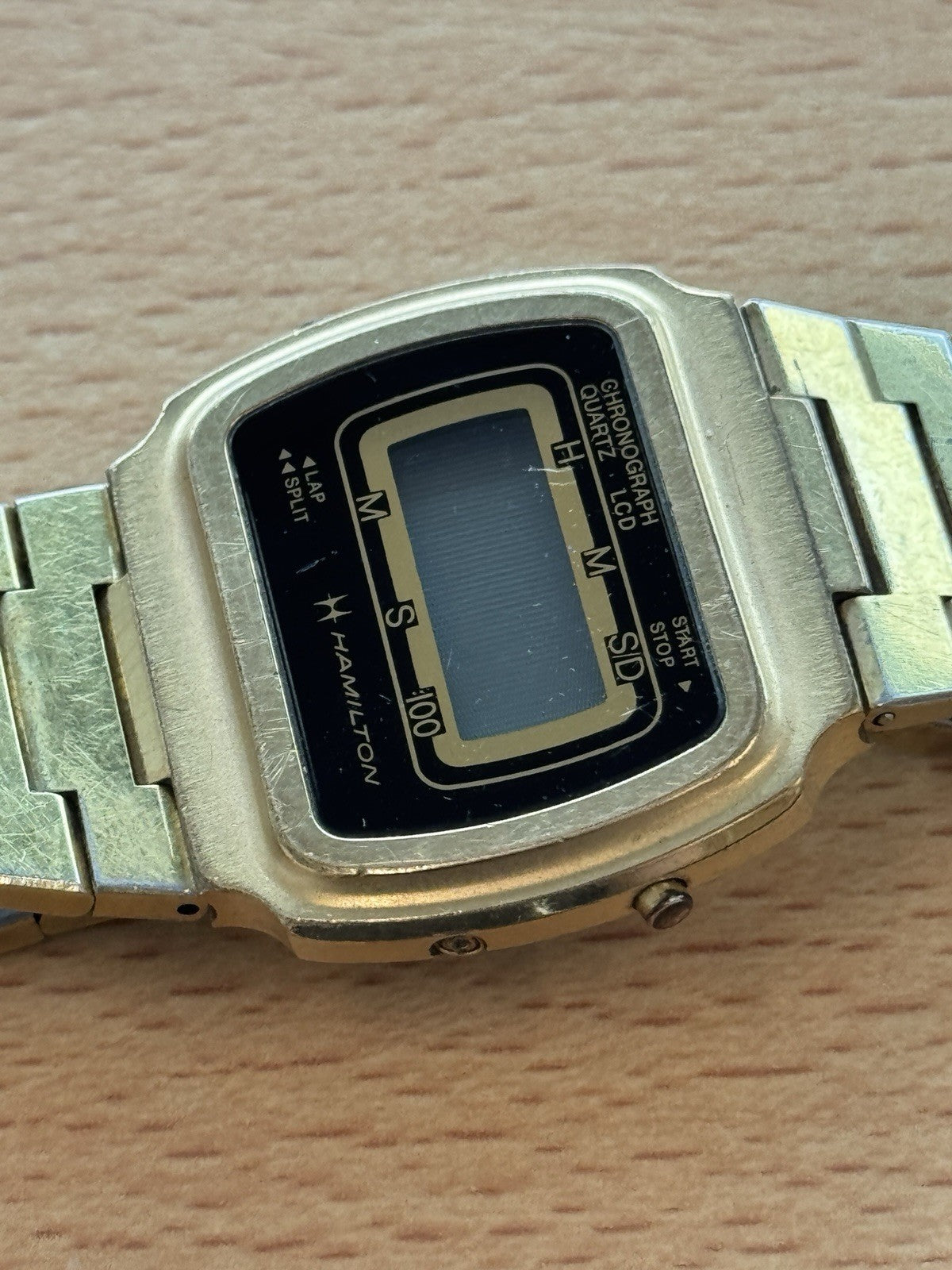 ESA 942.711 Hamilton Digital Watch Chronograph Quartz Vintage For Parts / Repair