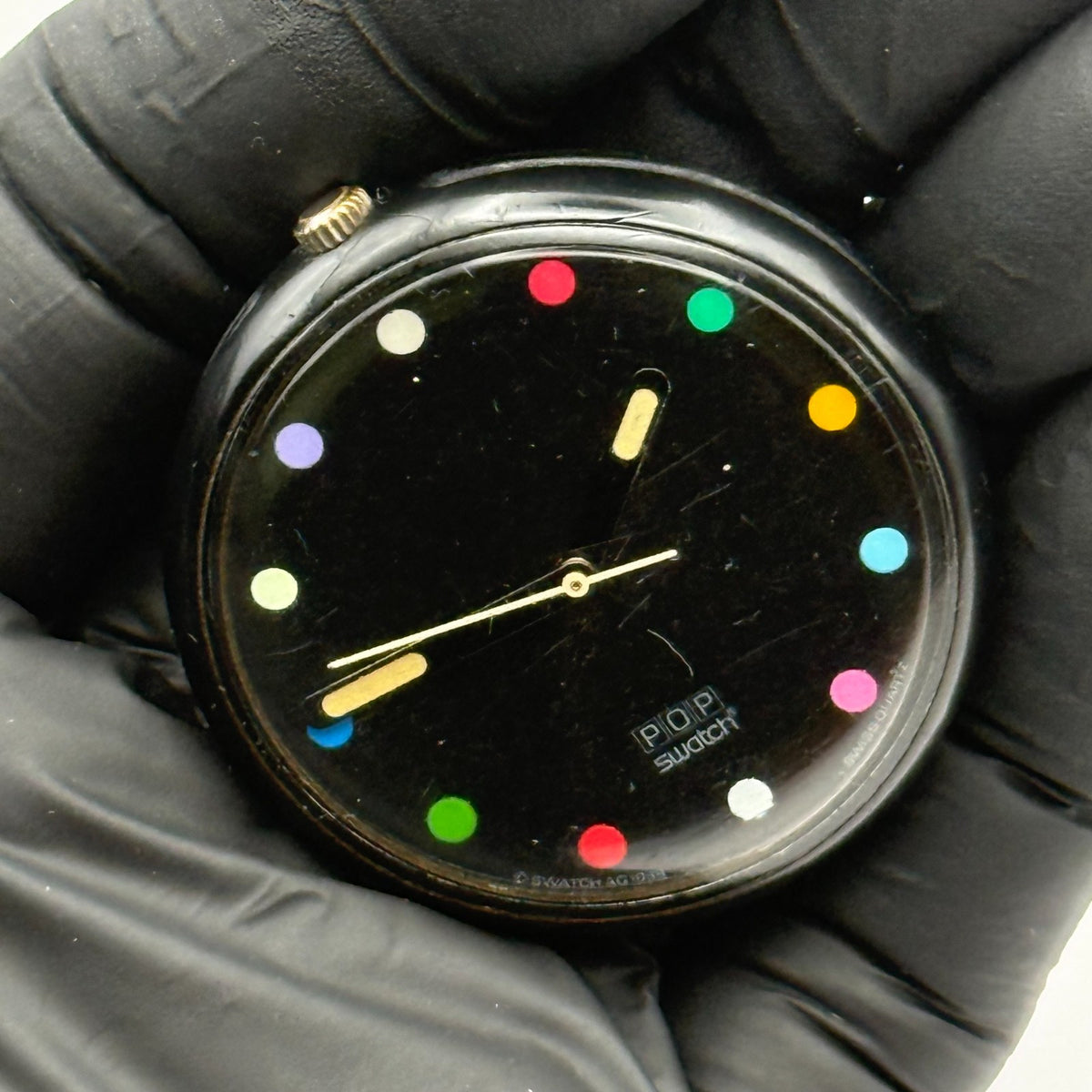 Vintage Swatch Pop Watch PWBB109 Rainbow Dots 1988 Swiss 39mm Parts Repair