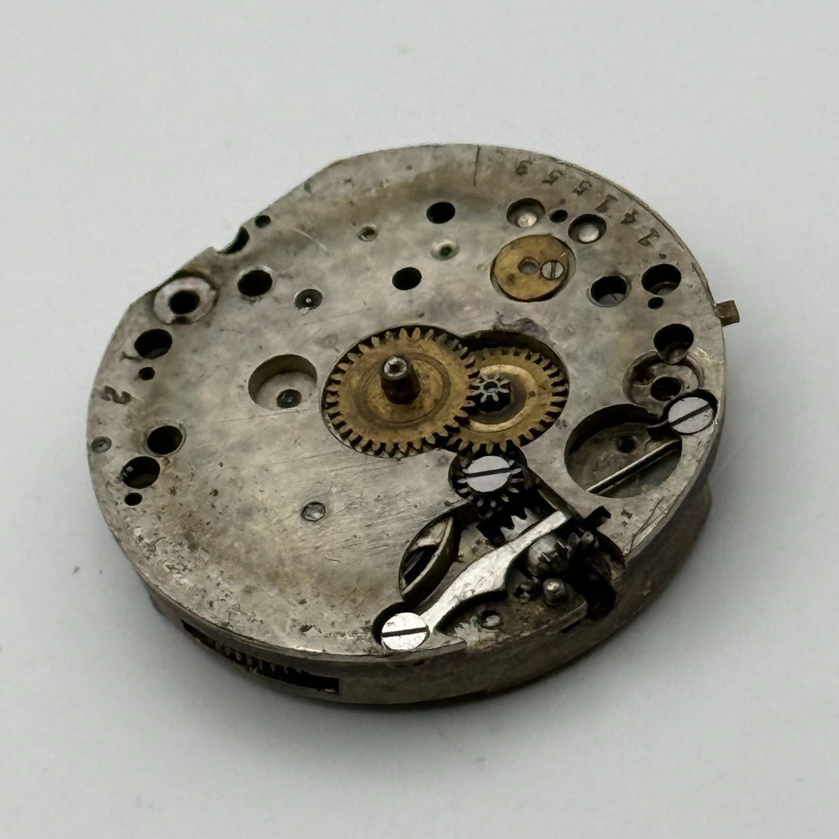 Unidentified Watch Movement Manual Wind Vintage Parts Repair Spares 24.1mm