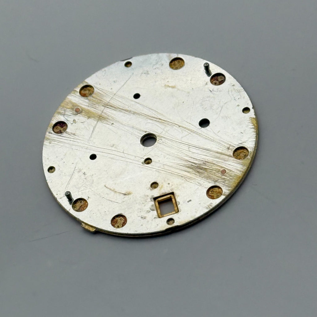 Seiko 7T62 Watch Dial Chronograph Alarm 50M Silver Tone Spare Parts Repair 27mm