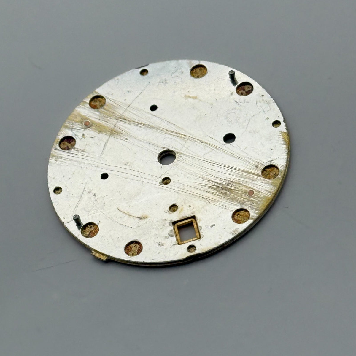 Seiko 7T62 Watch Dial Chronograph Alarm 50M Silver Tone Spare Parts Repair 27mm