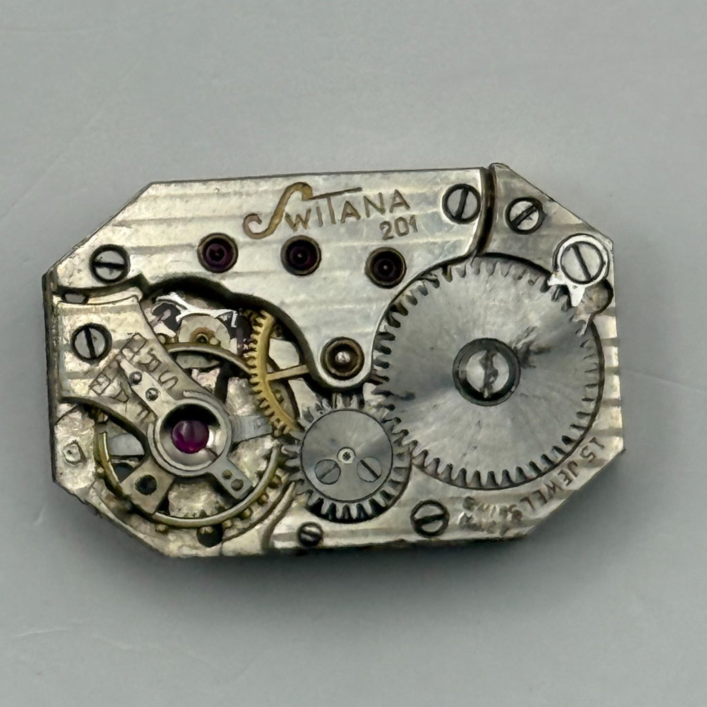 Switana 201 Watch Movement Swiss 15 Jewels Manual Wind Parts Repair 12.7mm