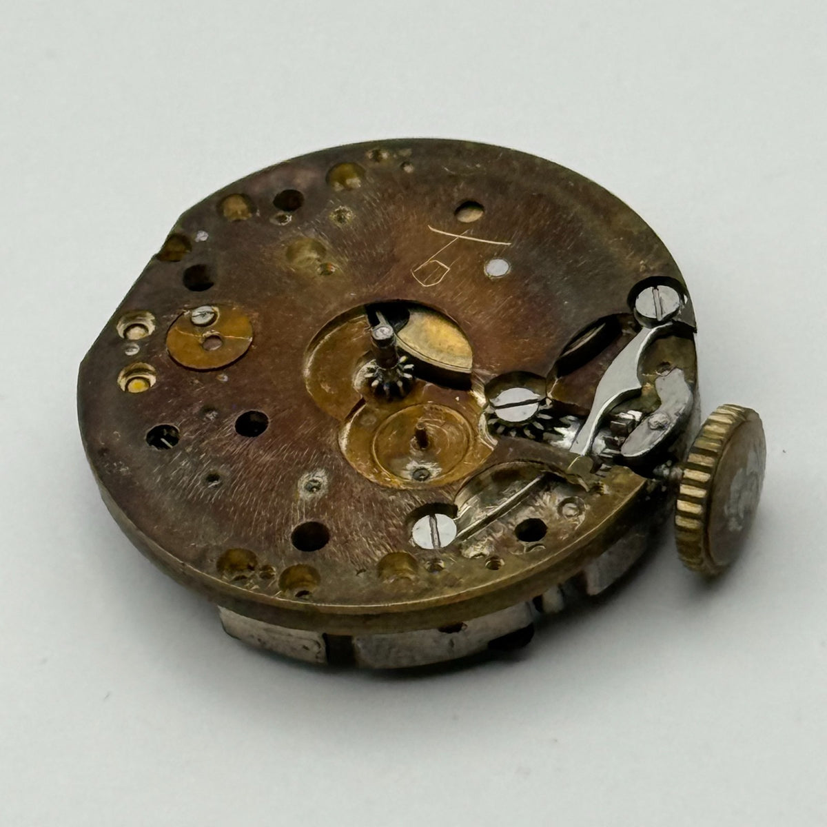 Unidentified Watch Movement Running Swiss Made Manual Wind Parts Repair 23.6mm