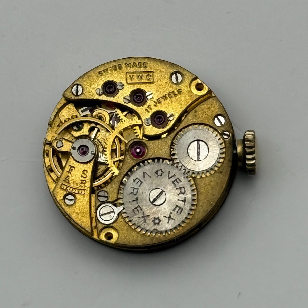 Vertex Revue VWC Watch Movement Swiss 17 Jewels Quality Parts Repair 19.7mm