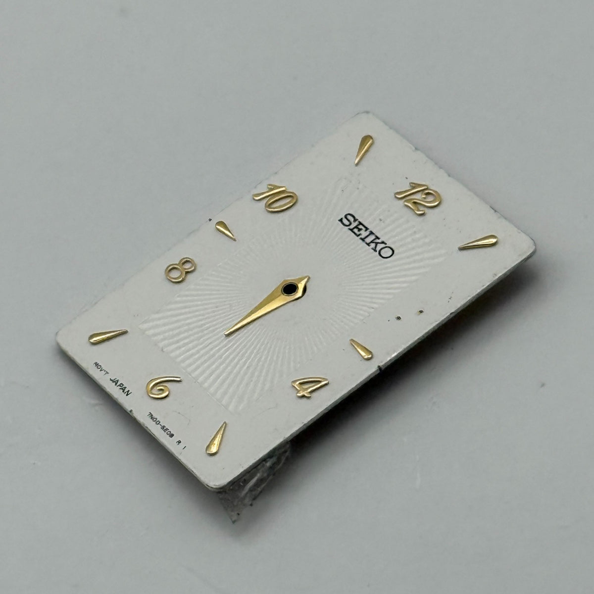 Seiko 7N00-5E08 Watch Dial Rectangular White Japan Spare Parts Repair 17.8mm